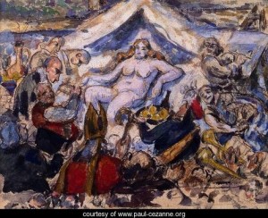 Oil the Painting - The Eternal Woman (study) by Cezanne,Paul