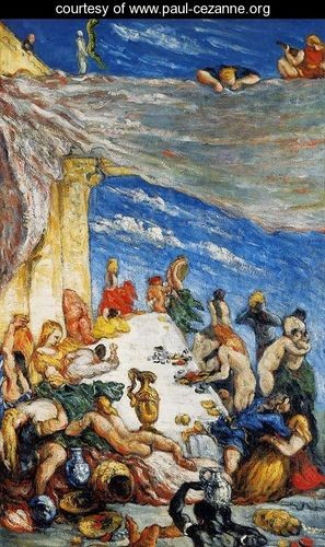 Oil the Painting - The Feast Aka The Banquet Of Nebuchadnezzar by Cezanne,Paul