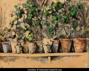 Oil flower Painting - The Flower Pots by Cezanne,Paul