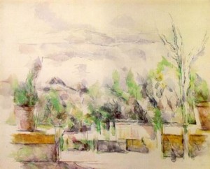 Oil garden Painting - The Garden Terrace at Les Lauves by Cezanne,Paul