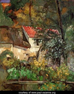 Oil the Painting - The House Of Pere Lacroix In Auvers by Cezanne,Paul