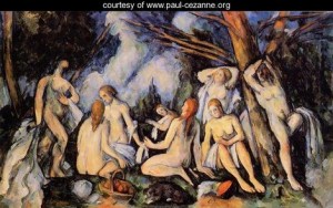 Oil the Painting - The Large Bathers by Cezanne,Paul