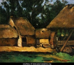 Oil the Painting - The Oilmill by Cezanne,Paul