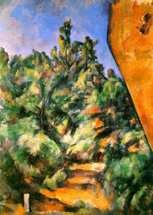 Oil red Painting - The Red Rock  c.1897 by Cezanne,Paul