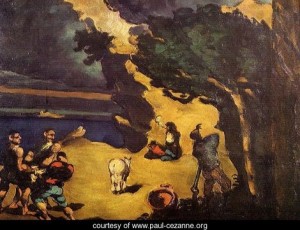 Oil cezanne,paul Painting - The Robbers And The Donkey by Cezanne,Paul