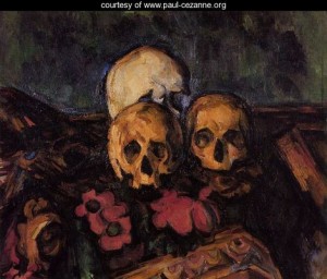  Photograph - Three Skulls On A Patterned Carpet by Cezanne,Paul