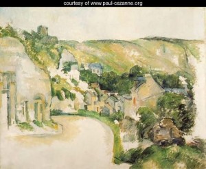 Oil cezanne,paul Painting - Turn On The Road At Roche Ruyon by Cezanne,Paul