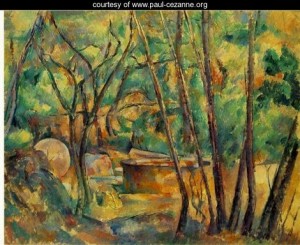 Oil cezanne,paul Painting - Well Millstone And Cistern Under Trees Aka Meule Et Citerne Sous Bois by Cezanne,Paul