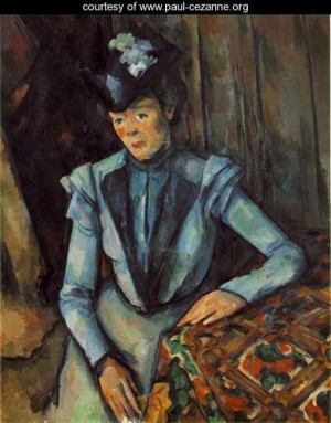 Oil woman Painting - Woman In Blue by Cezanne,Paul