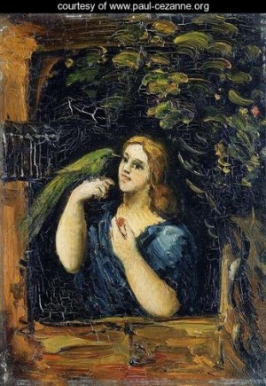 Oil woman Painting - Woman With Parrot by Cezanne,Paul