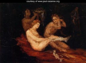 Oil cezanne,paul Painting - Women Dressing by Cezanne,Paul
