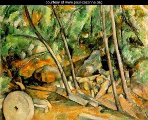 Oil cezanne,paul Painting - Woods With Millstone by Cezanne,Paul