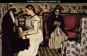 Oil cezanne,paul Painting - Young Girl At The Piano Overture To Tannhauser by Cezanne,Paul