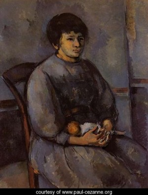 Oil cezanne,paul Painting - Young Girl With A Doll by Cezanne,Paul