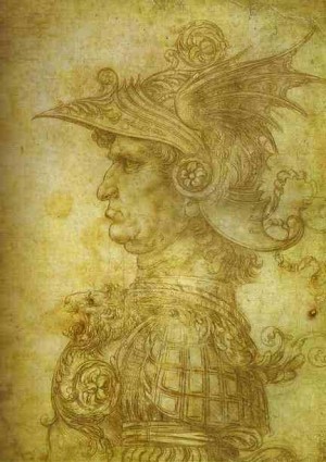 Oil da vinci,leonardo Painting - Antique Warrior. c. 1472 by Da Vinci,Leonardo