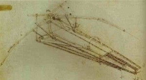 Oil da vinci,leonardo Painting - Drawing of a Flying Machine. c.1486 by Da Vinci,Leonardo