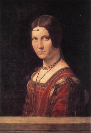 Oil da vinci,leonardo Painting - La belle Ferroniere    c. 1490 by Da Vinci,Leonardo