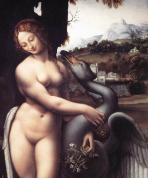 Oil da vinci,leonardo Painting - Leda     1508-15 by Da Vinci,Leonardo