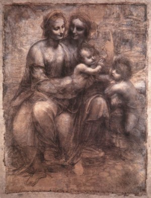  Photograph - Madonna and Child with St Anne and the Young St John    1507-08 by Da Vinci,Leonardo