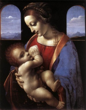 Oil da vinci,leonardo Painting - Madonna Litta    c. 1490-91 by Da Vinci,Leonardo