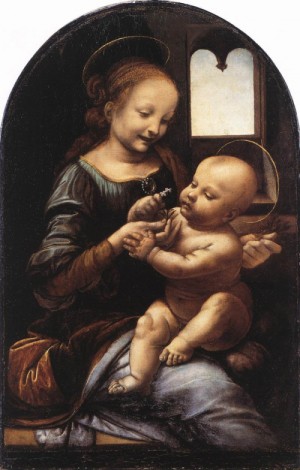Oil da vinci,leonardo Painting - Madonna with a Flower (Madonna Benois)  c. 1478 by Da Vinci,Leonardo