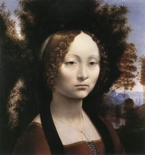Oil portrait Painting - Portrait of Ginevra de' Benci    1474-46 by Da Vinci,Leonardo
