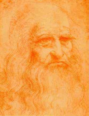 Oil portrait Painting - Self-Portrait. 1512 by Da Vinci,Leonardo