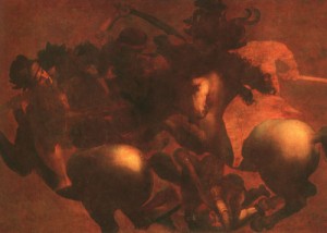 Oil the Painting - The Battle of Anghiari (copy- the original does not survive) by Da Vinci,Leonardo