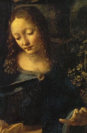 Oil da vinci,leonardo Painting - The Virgin of the Rocks(Detail)  1483-86 by Da Vinci,Leonardo