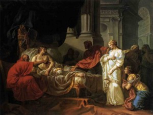 Oil david,jacques-louis Painting - Antiochus and Stratonica 1774 by David,Jacques-Louis