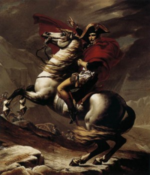Oil david,jacques-louis Painting - Bonaparte, Calm on a Fiery Steed, Crossing the Alps 1801 by David,Jacques-Louis