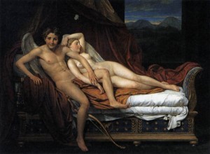 Oil david,jacques-louis Painting - Cupid and Psyche 1817 by David,Jacques-Louis