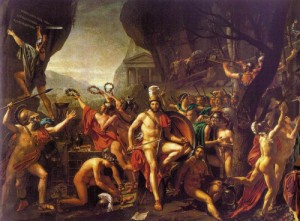 Oil david,jacques-louis Painting - Leonidas at Thermopylae 1814 by David,Jacques-Louis