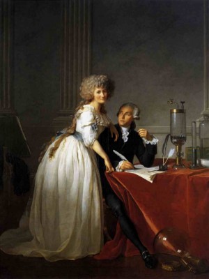 Oil portrait Painting - Portrait of Antoine Laurent and Marie Anne Lavoisier 1788 by David,Jacques-Louis