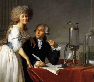 Oil portrait Painting - Portrait of Antoine Laurent and Marie Anne Lavoisier (detail) 1788 by David,Jacques-Louis