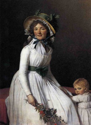 Oil portrait Painting - Portrait of Emilie Sériziat and her Son 1795 by David,Jacques-Louis