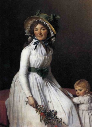 Oil david,jacques-louis Painting - Portrait of Emilie Sériziat and her Son 1795 by David,Jacques-Louis