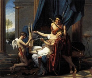 Oil david,jacques-louis Painting - Sappho and Phaon 1809 by David,Jacques-Louis