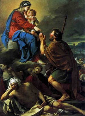 Oil david,jacques-louis Painting - St Roch Asking the Virgin Mary to Heal Victims of the Plague 1780 by David,Jacques-Louis