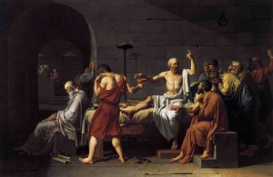Oil david,jacques-louis Painting - The Death of Socrates 1787 by David,Jacques-Louis