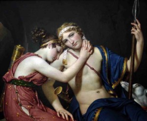 Oil david,jacques-louis Painting - The Farewell of Telemachus and Eucharis 1818 by David,Jacques-Louis