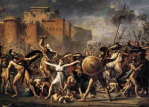 Oil david,jacques-louis Painting - The Intervention of the Sabine Women 1799 by David,Jacques-Louis