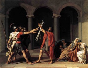 Oil david,jacques-louis Painting - The Oath of the Horatii 1784 by David,Jacques-Louis