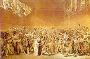 Oil david,jacques-louis Painting - The Tennis Court Oath, 1791 by David,Jacques-Louis