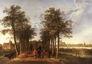 Oil cuyp, aelbert Painting - The Avenue at Meerdervoort  1650-52 by Cuyp, Aelbert