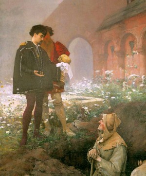 Oil dagnan bouveret, pascal adolphe jean Painting - Hamlet and the Gravediggers, 1883 by Dagnan Bouveret, Pascal Adolphe Jean