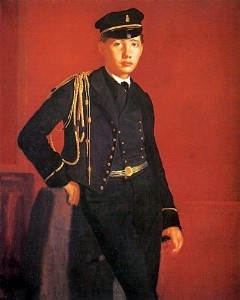 Oil degas,edgar Painting - Achille De Gas in the Uniform of a Cadet 1857 by Degas,Edgar
