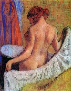 Oil Painting - After the Bath 1890-96 by Degas,Edgar