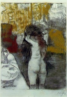 Oil the Painting - After the Bath by Degas,Edgar
