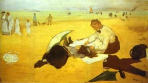 Oil the Painting - At the Beach. 1876 by Degas,Edgar